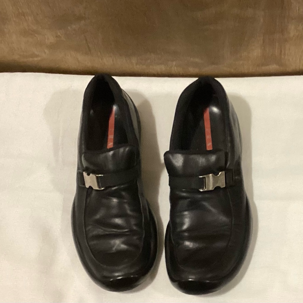 Prada Men's Black Leather Loafers